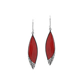 AE-1208-CR Sterling Silver Earring With Coral Jewelry Bali Designs Inc